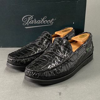 パラブーツ(Paraboot)の2L10 Paraboot パラブーツ BEAMS別注 CORSICA MARINE クロコ型押しコインローファー 7(25～25.5cm相当) ブラック シューズ(ドレス/ビジネス)