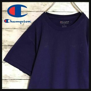 チャンピオン(Champion)の【人気パープル】チャンピオン　袖ロゴワッペン付きTシャツ　人気定番　C179(Tシャツ/カットソー(半袖/袖なし))