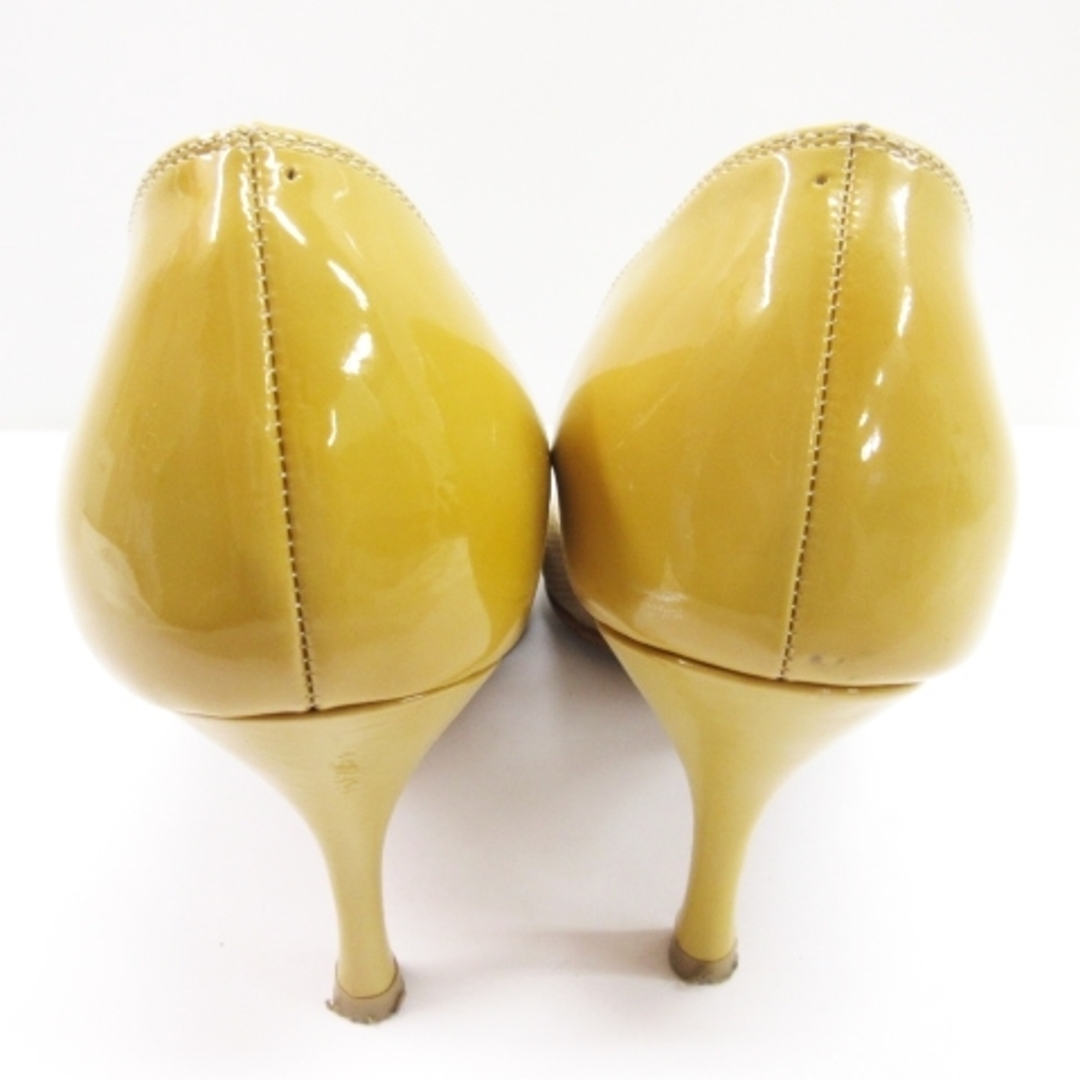カリーノ ピンヒール パンプス ラウンドトゥ 切替 イエロー 22.5cm レディースの靴/シューズ(ハイヒール/パンプス)の商品写真