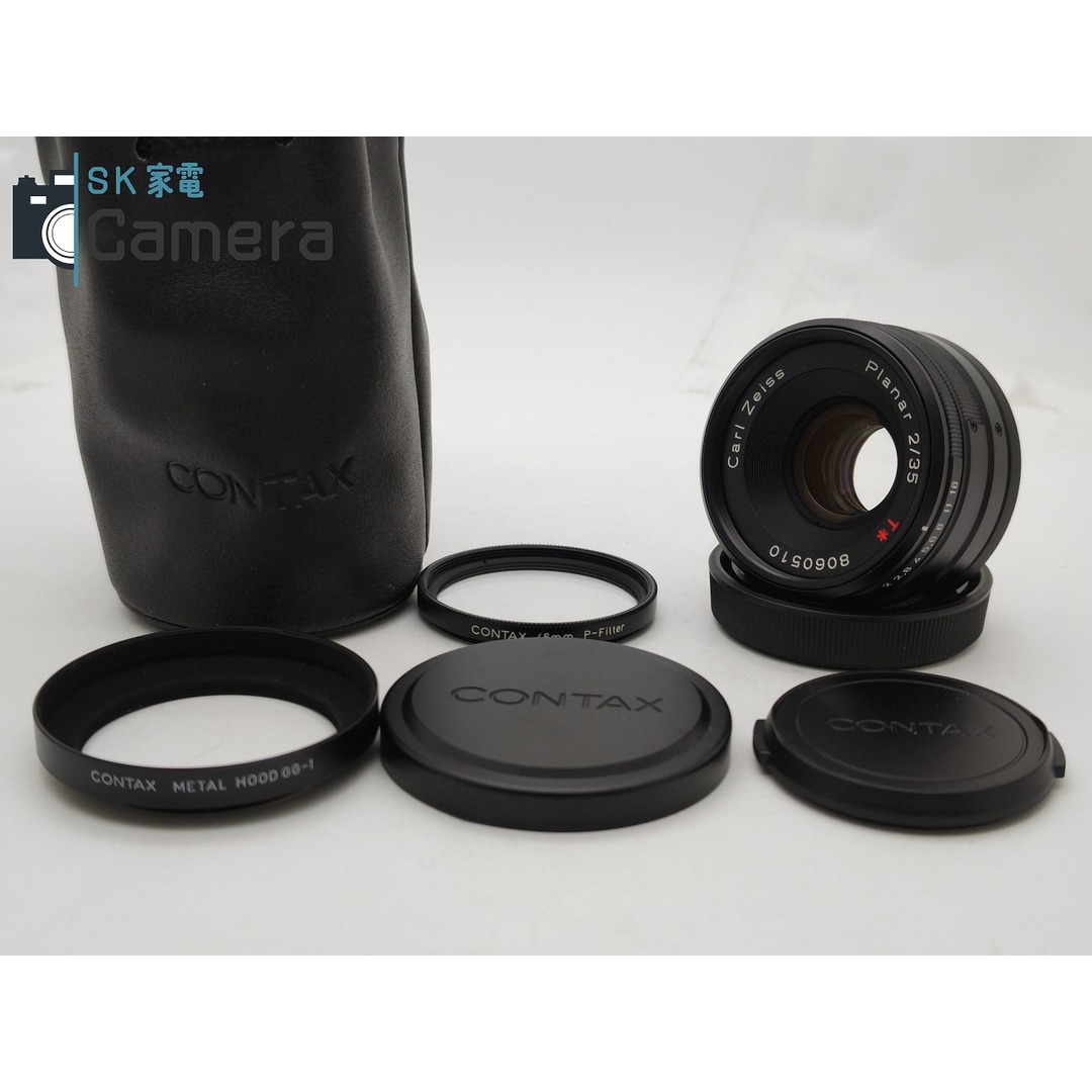 CONTAX Planar 35ｍｍ F2 T＊ Carl Zeiss BLACK Gマウント P-Filter GG-1 GK-54 付 コンタックス プラナー ブラック 美品G2にてAF絞り確認しました