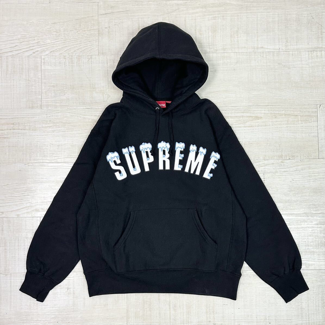 20aw Supreme フーディー ロゴ パーカー ブラック 系 Sトップス