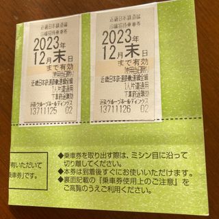 近鉄株主優待乗車券　2枚(鉄道乗車券)
