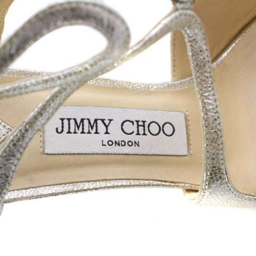 JIMMY CHOO(ジミーチュウ)のジミーチュウ サンダル レザー アンクルストラップ 36 23cm シルバー色 レディースの靴/シューズ(サンダル)の商品写真