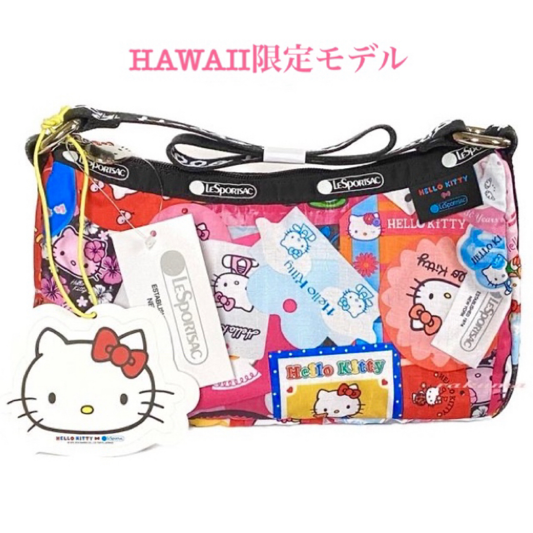 LeSportsac(レスポートサック)のレスポートサック　ハローキティ　ショルダーバッグ　45thハワイ限定　新品 エンタメ/ホビーのおもちゃ/ぬいぐるみ(キャラクターグッズ)の商品写真