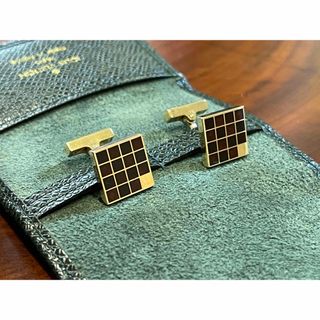 ルイヴィトン(LOUIS VUITTON)の正規品 ルイヴィトン  カフス  ダミエ16 ゴールド ブラウン  革ケース(カフリンクス)