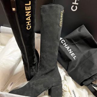 【広尾店】シャネル CHANEL マトラッセ ブーツ ブラウン size38【12933】