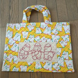 ハンドメイド　お稽古用キルティング地のバック(バッグ/レッスンバッグ)