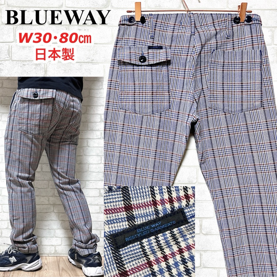 BLUE WAY(ブルーウェイ)のBLUE WAY ブルーウェイ チェック柄 ワークパンツ 日本製  メンズのパンツ(ワークパンツ/カーゴパンツ)の商品写真