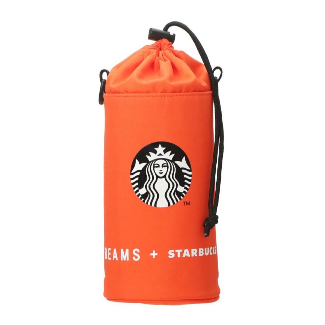 Starbucks Coffee(スターバックスコーヒー)のスターバックスBEAMS エコバッグ ボトルホルダー オレンジ スタバ　ビームス レディースのバッグ(トートバッグ)の商品写真