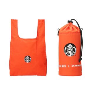 スターバックスコーヒー(Starbucks Coffee)のスターバックスBEAMS エコバッグ ボトルホルダー オレンジ スタバ　ビームス(トートバッグ)