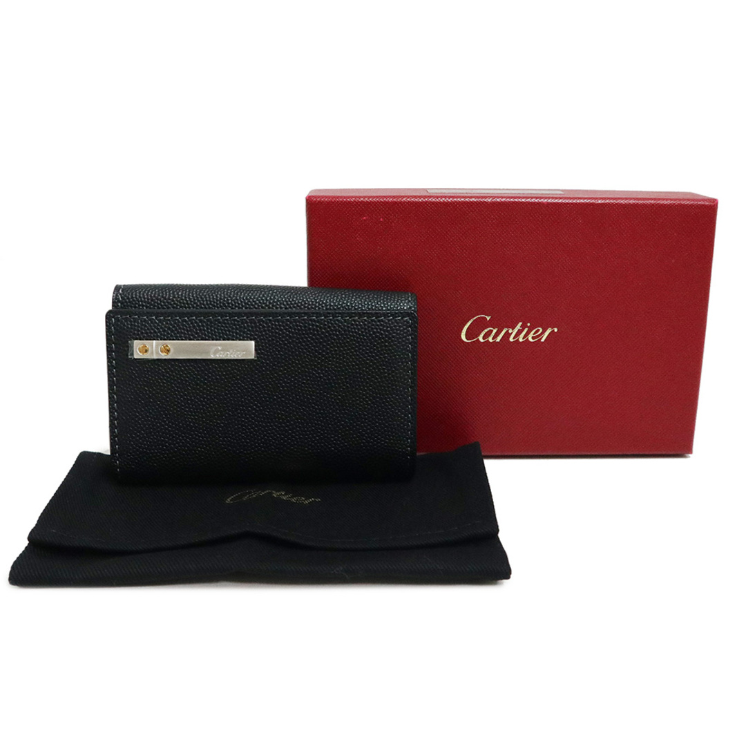 Cartier(カルティエ)のカルティエ サントス ドゥ 6連 キーケース 型押しカーフレザー ブラック 黒 シルバー金具 L3000775 箱付 Cartier（新品・未使用品） メンズのファッション小物(キーケース)の商品写真