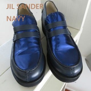 ジルサンダー(Jil Sander)のJIL SANDER NAVY ジルサンダー　ローファー　メタル青　35(ローファー/革靴)