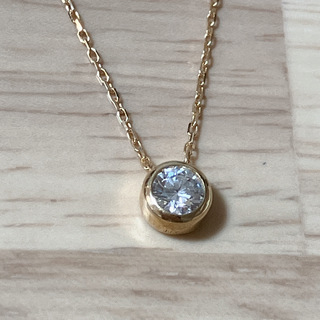 ★K18 750 アクアマリン 0.66ct ダイヤモンド 4P ネックレス色石