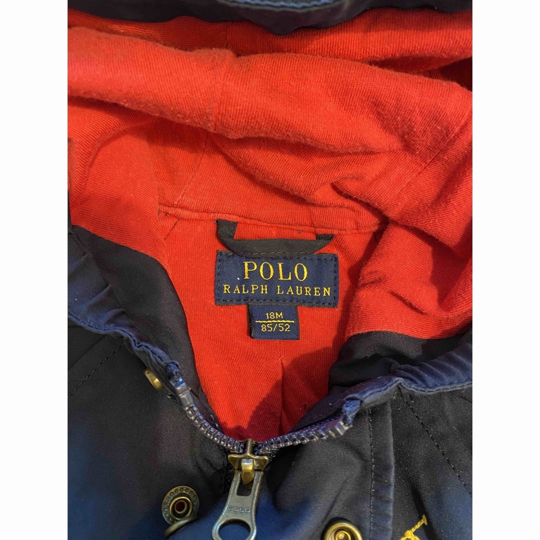 POLO RALPH LAUREN(ポロラルフローレン)のポロラルフローレン　ベビー　フード付きブルゾン　ジャンパー　85 ネイビー キッズ/ベビー/マタニティのベビー服(~85cm)(ジャケット/コート)の商品写真