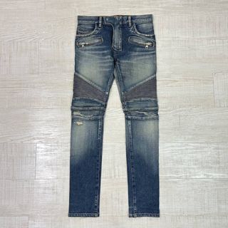 バルマン(BALMAIN)の15aw BALMAIN グランジ バイカー ストレッチ パンツ サイズ 27(デニム/ジーンズ)