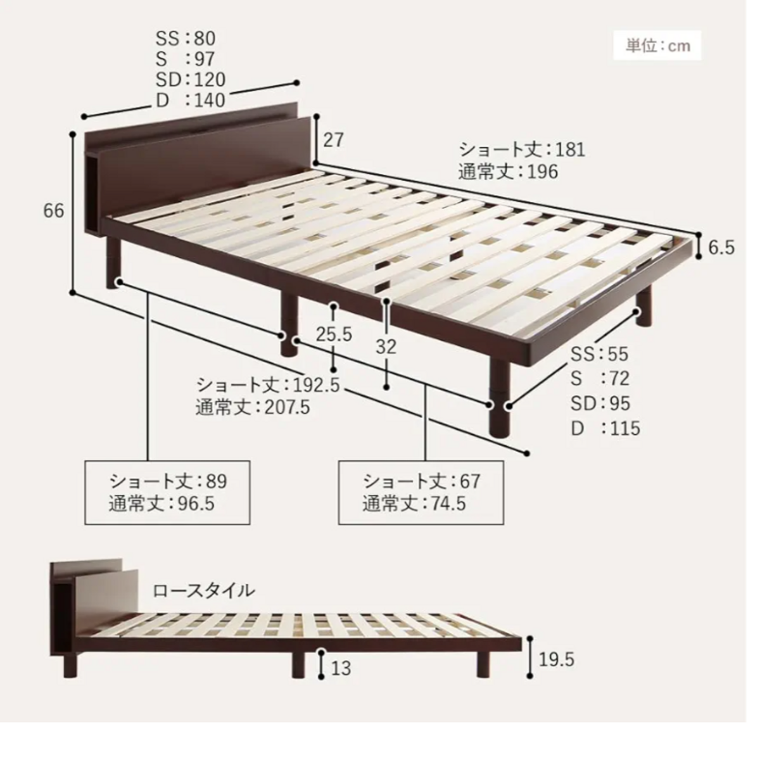 セミシングルベッド インテリア/住まい/日用品のベッド/マットレス(セミシングルベッド)の商品写真