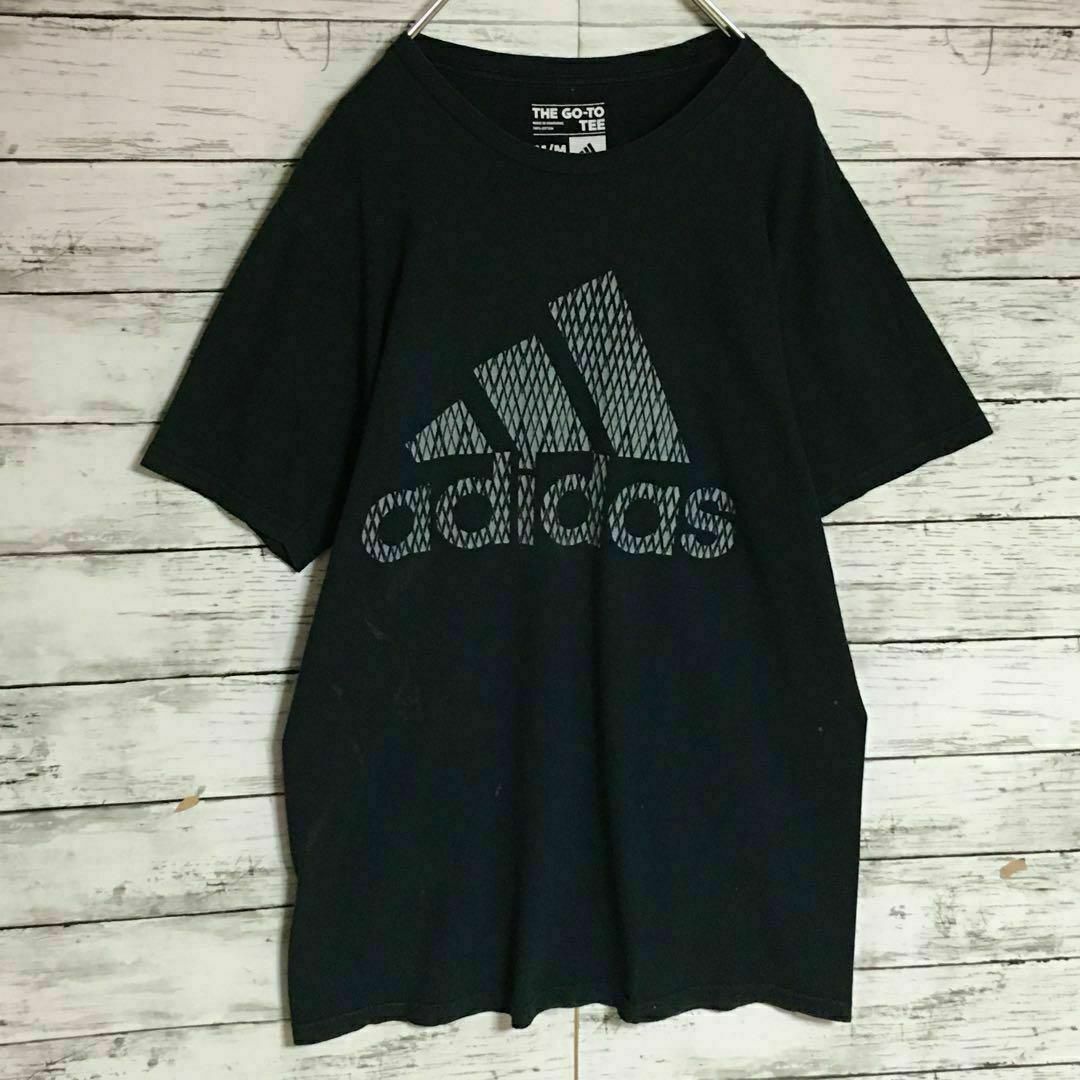 adidas(アディダス)の【人気ビッグロゴプリント】アディダス　半袖Tシャツ　人気ブラックM E615 メンズのトップス(Tシャツ/カットソー(半袖/袖なし))の商品写真