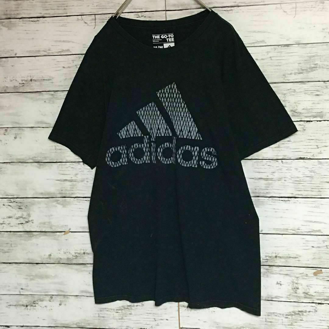 adidas(アディダス)の【人気ビッグロゴプリント】アディダス　半袖Tシャツ　人気ブラックM E615 メンズのトップス(Tシャツ/カットソー(半袖/袖なし))の商品写真