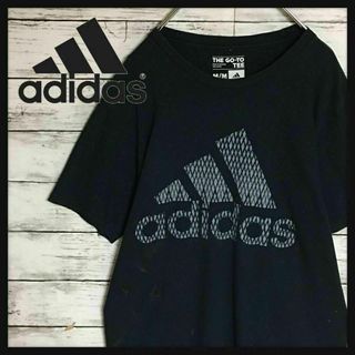 アディダス(adidas)の【人気ビッグロゴプリント】アディダス　半袖Tシャツ　人気ブラックM E615(Tシャツ/カットソー(半袖/袖なし))