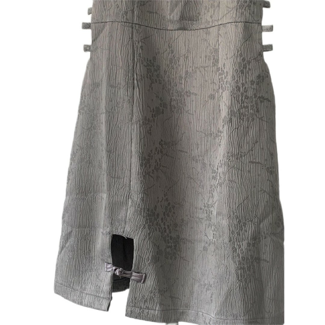 可愛いチャイナドレス セクシーロリータ服 ワンピース 仮装コスチュームグレーS レディースのワンピース(ひざ丈ワンピース)の商品写真