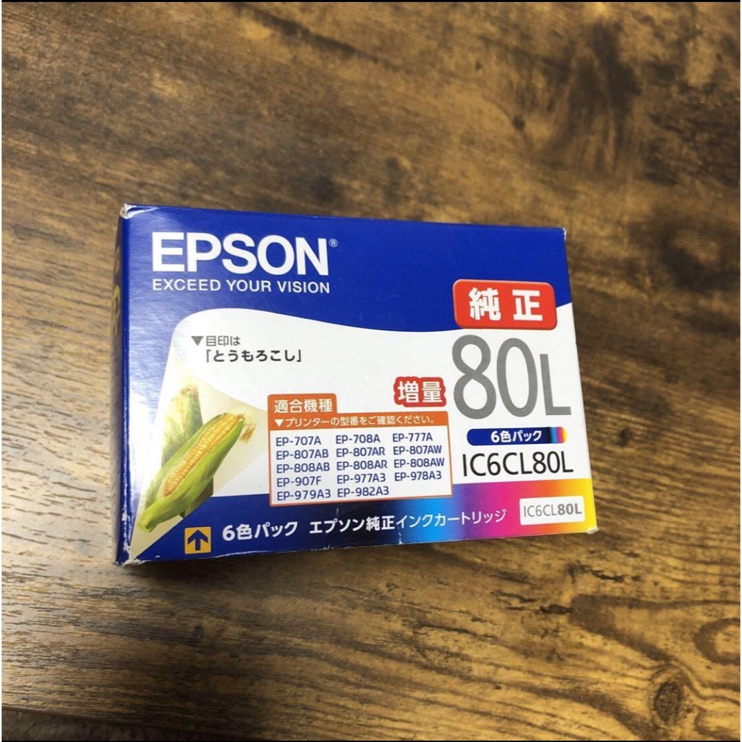 EPSON(エプソン)のエプソン 純正 インク とうもろこし IC6CL80L 6色パック スマホ/家電/カメラのPC/タブレット(PC周辺機器)の商品写真