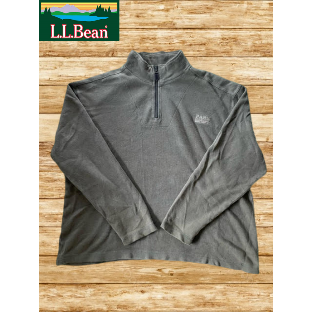 L.L.Bean(エルエルビーン)のヴィンテージ　エルエルビーン　ハーフジップ　カーキ　古着　オーバーサイズ メンズのトップス(スウェット)の商品写真