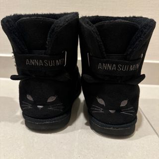 アナスイミニ(ANNA SUI mini)のANNA SUI mini アナスイミニ 猫刺繍 ムートンブーツ 22センチ(ブーツ)