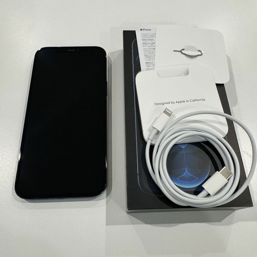 美品】iPhone12 Pro Max パシフィックブルー 128GB 美品】iPhone12 Pro Max パシフィックブルー 128GB