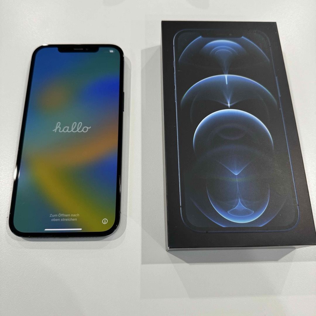 美品】iPhone12 Pro Max パシフィックブルー 128GB 美品】iPhone12 Pro Max パシフィックブルー 128GB