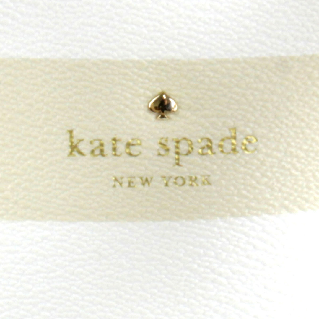 kate spade new york(ケイトスペードニューヨーク)の良品『USED』 Kate Spade ケイトスペード ボーダー トートバッグ PVCコーティングキャンバス ベージュ×ホワイト【中古】 レディースのバッグ(トートバッグ)の商品写真