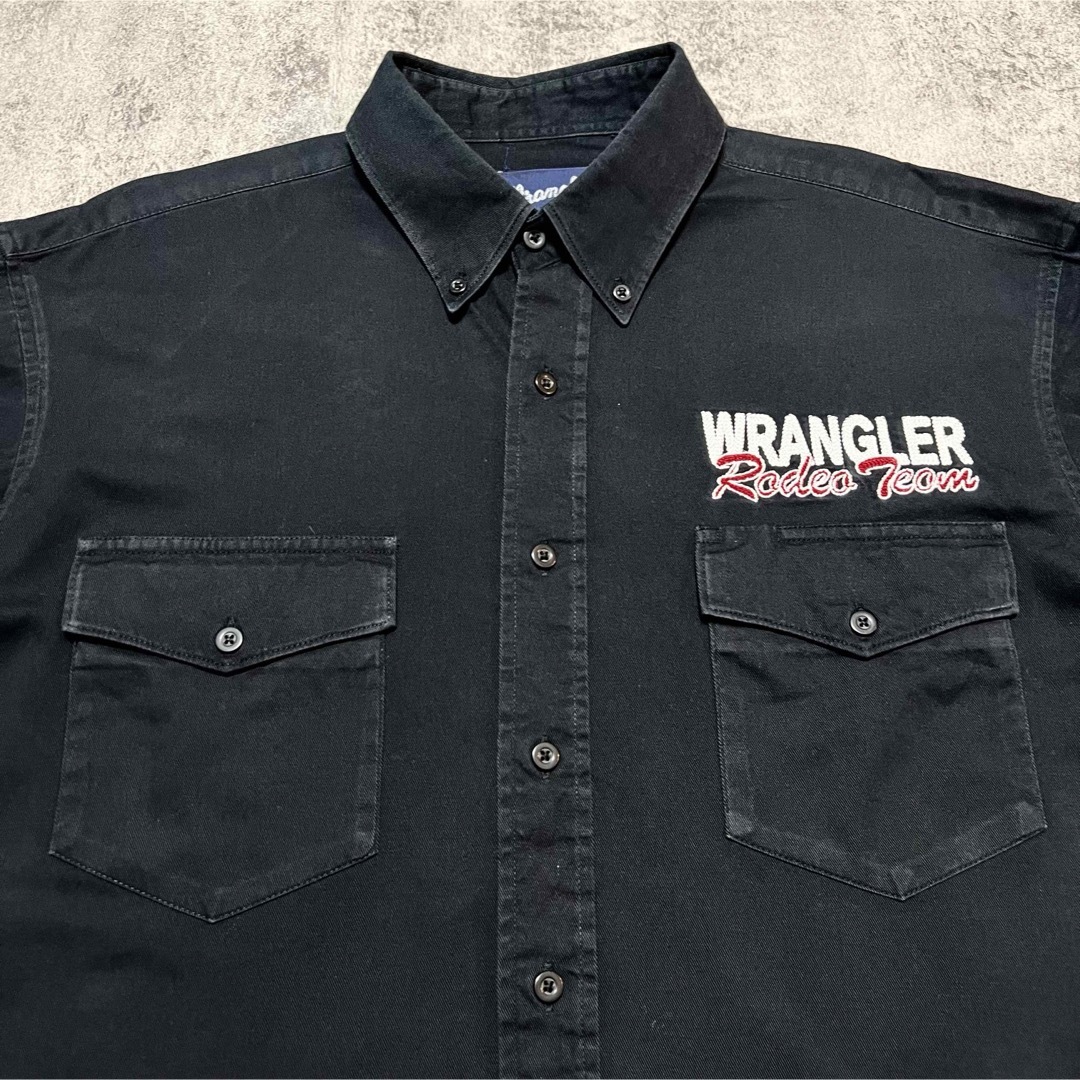 Wrangler(ラングラー)のラングラーWrangler☆ロデオチームサイド刺繍ロゴウエスタンシャツ　ブラック メンズのトップス(シャツ)の商品写真