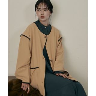 ナチュラルクチュール(natural couture)のノーカラーコート　アメリ　イエナ　vis ナイスクラップ　スナイデル　chico(ノーカラージャケット)