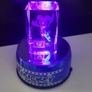 ディズニー(Disney)のミッキー　クリスタルオブジェ　クリスタルライト　LED照明(キャラクターグッズ)