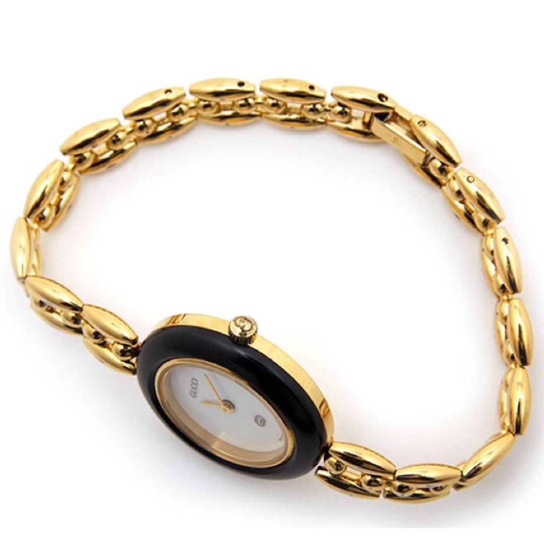 Gucci(グッチ)の良品 グッチ GUCCI 腕時計 ブレスウォッチ チェンジベゼル5本付 レディース クォーツ 電池式 11/12 ゴールド GP ブランド腕時計 レトロ ヴィンテージ レディースのファッション小物(腕時計)の商品写真