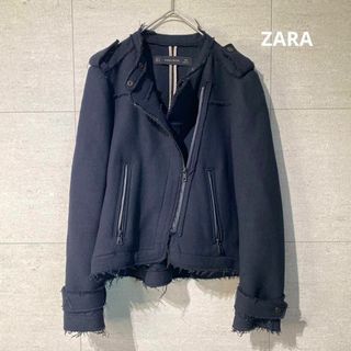 ザラ(ZARA)のZARA レディースジャケット　ミリタリー　ダークブルー　Sサイズ(ミリタリージャケット)