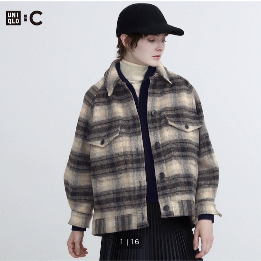 ユニクロCUNIQLO C オーバーサイズジャケット Mサイズ GRAY グレー