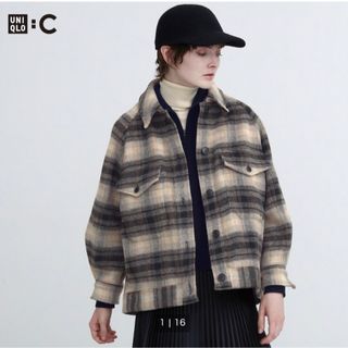 ユニクロ(UNIQLO)のUNIQLO C オーバーサイズジャケット Mサイズ GRAY グレー(その他)