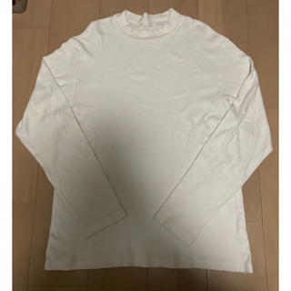 ジーユー(GU)のGU/ジーユー ソフトコットンモックネックT(長袖) Lサイズ 白(Tシャツ/カットソー(七分/長袖))
