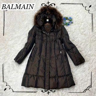 極美品✨バルマン BALMAIN ダウンコート フォックスファー 3WAY ロゴ