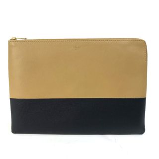 セリーヌ(celine)のセリーヌ CELINE バイカラー 100093HTM ツートン カバン ポーチ クラッチバッグ レザー ブラウン 新品同様(クラッチバッグ)