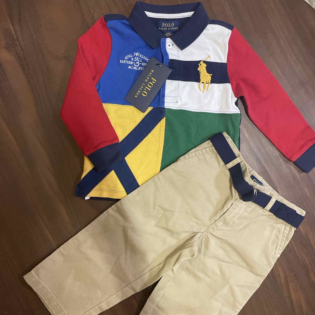 POLO RALPH LAUREN(ポロラルフローレン)の新品未使用品 ラルフローレン ポロシャツ パンツ 24M 90 キッズ/ベビー/マタニティのキッズ服男の子用(90cm~)(Tシャツ/カットソー)の商品写真