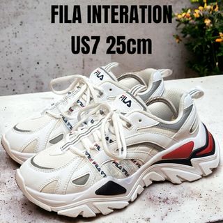 フィラ(FILA)の希少 FILA フィラ インタレーション25cm 厚底スニーカー ホワイト(スニーカー)