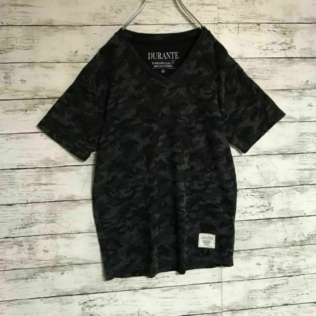 しまむら(シマムラ)の【美品】しまむら　DURANTE 総柄Tシャツ　黒　人気定番　Ｈ381 メンズのトップス(Tシャツ/カットソー(半袖/袖なし))の商品写真