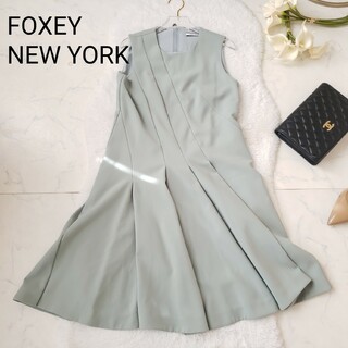 FOXEY NEW YORK - FOXEY フォクシー ベルスリーブニットワンピース 38