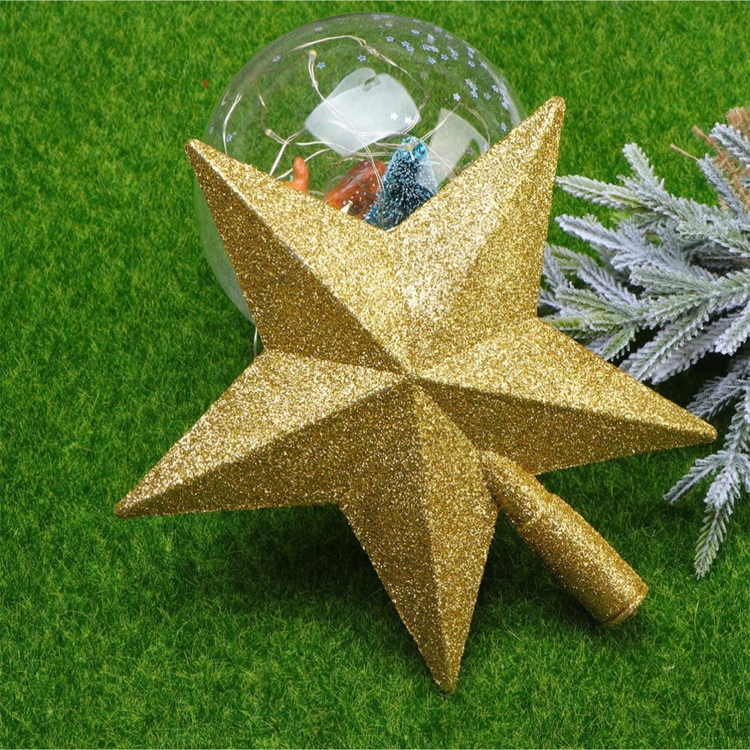 クリスマスツリー オーナメント トップ スター 星 飾り 20cm ゴールド