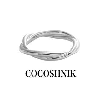 ココシュニック(COCOSHNIK)のCOCOSHNIK ラスティングシルバー ダブルラインツイストリング新品(リング(指輪))