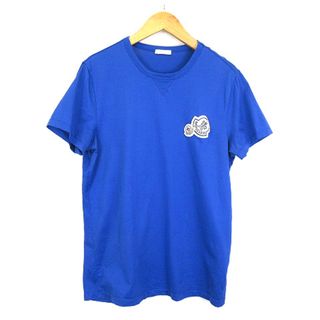 モンクレール(MONCLER)のモンクレール 胸ロゴ ワッペン 半袖 Tシャツ 青 ブルー M(Tシャツ/カットソー(半袖/袖なし))