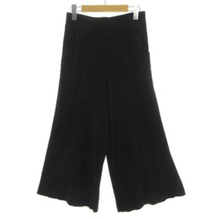 ザラ(ZARA)のザラ ZARA パンツ ニット リブ ワイドパンツ ウエストゴム 黒 M(その他)