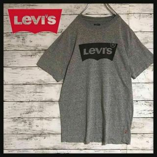 リーバイス(Levi's)の【美品】リーバイス　センターデカロゴTシャツ　グレー　薄手　Ｈ367(Tシャツ/カットソー)