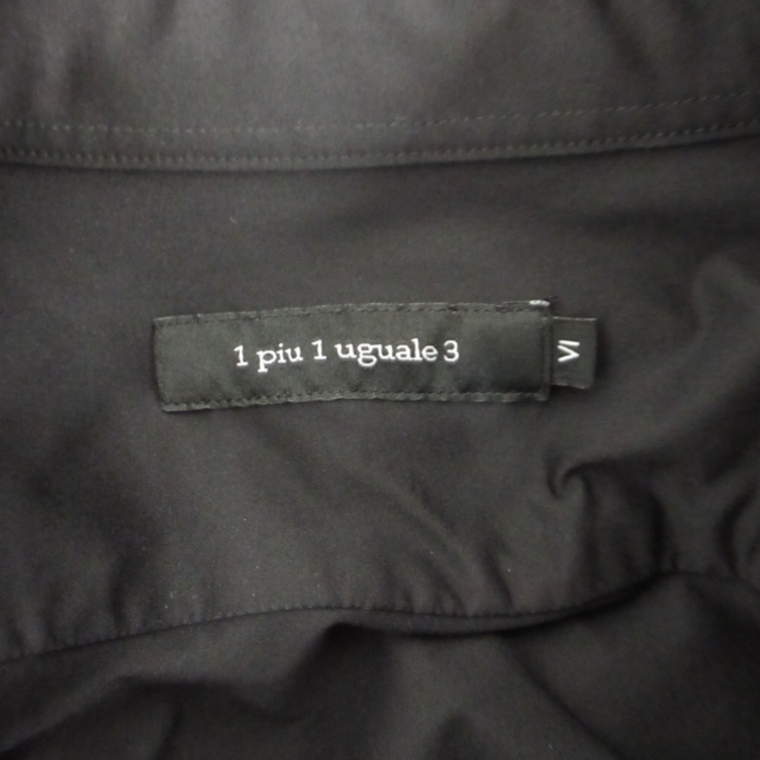 1PIU1UGUALE3 美品 プレーンシャツ ホリゾンタルカラー 黒 6 XL メンズのトップス(シャツ)の商品写真